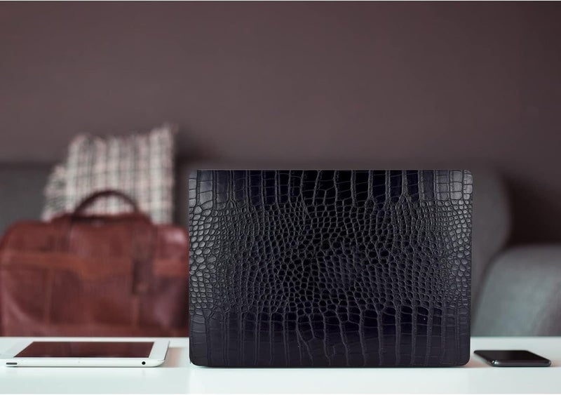 KEROM Compatible with MacBook Air 13 inch Case 2025-2022 M4 M3 M2 A3240 A3113 A2681, Textured Elegant Luxury Crocodile Skin Aligator Skin Snakeskin PU Leather Hard Shell Case & Keyboard Cover, Black - Image 5